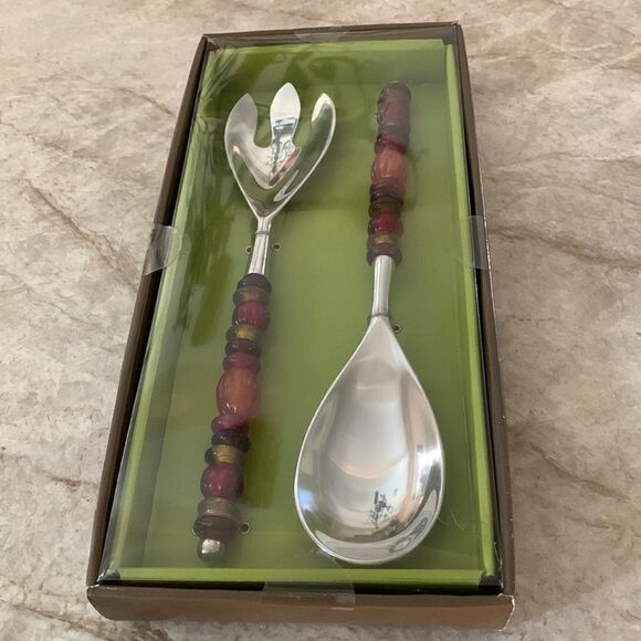 Pier One Beaded Salad Set NIB - Picture 1 of 3